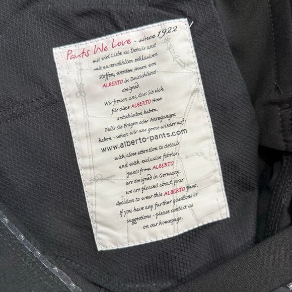 Alberto Ceramica Stone Modern Fit Mens Pants Black 33x32 Stretch European Luxury - Picture 8 of 12